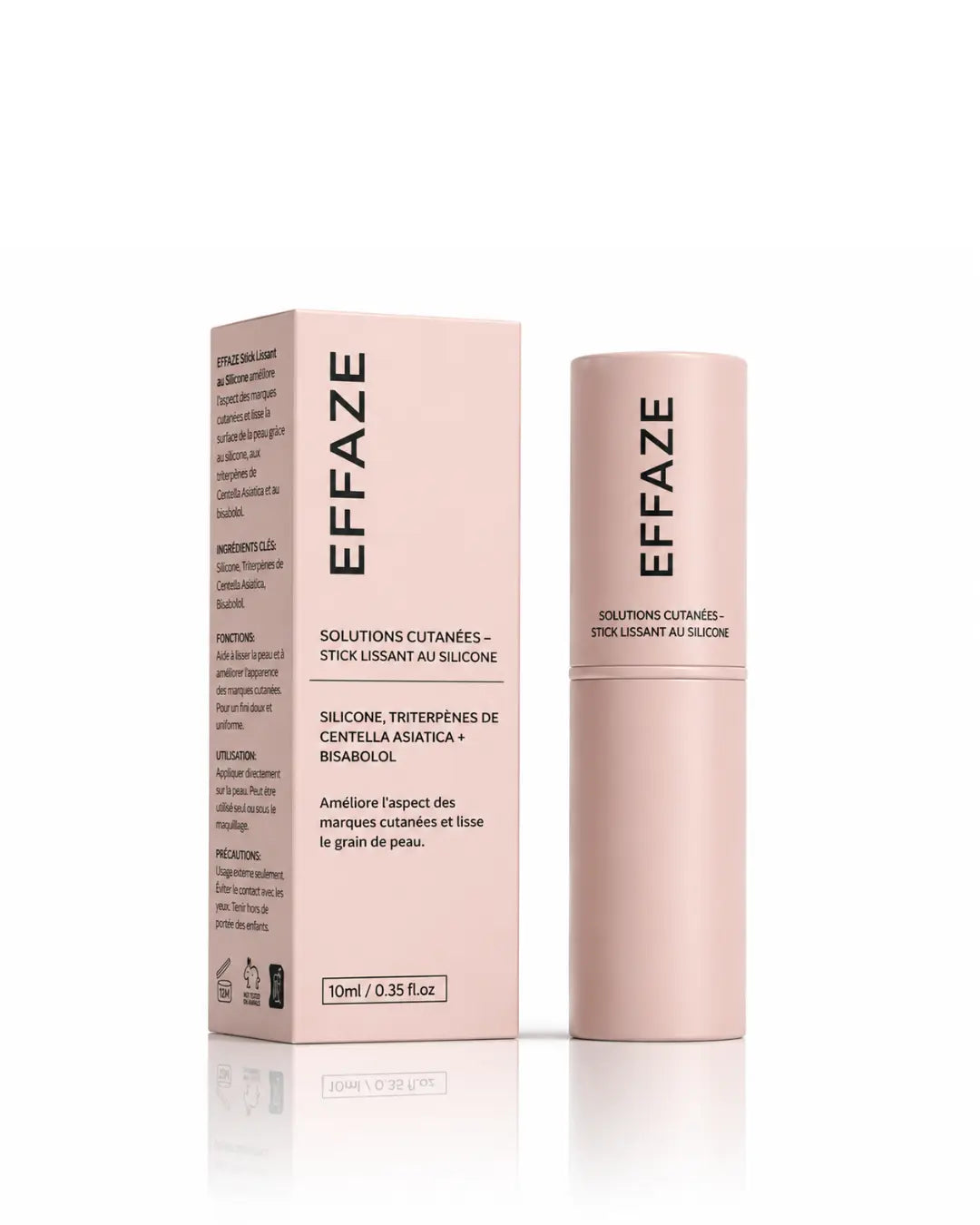 Packaging du stick EFFAZE, soin cicatrices et marques cutanées à la Centella Asiatica