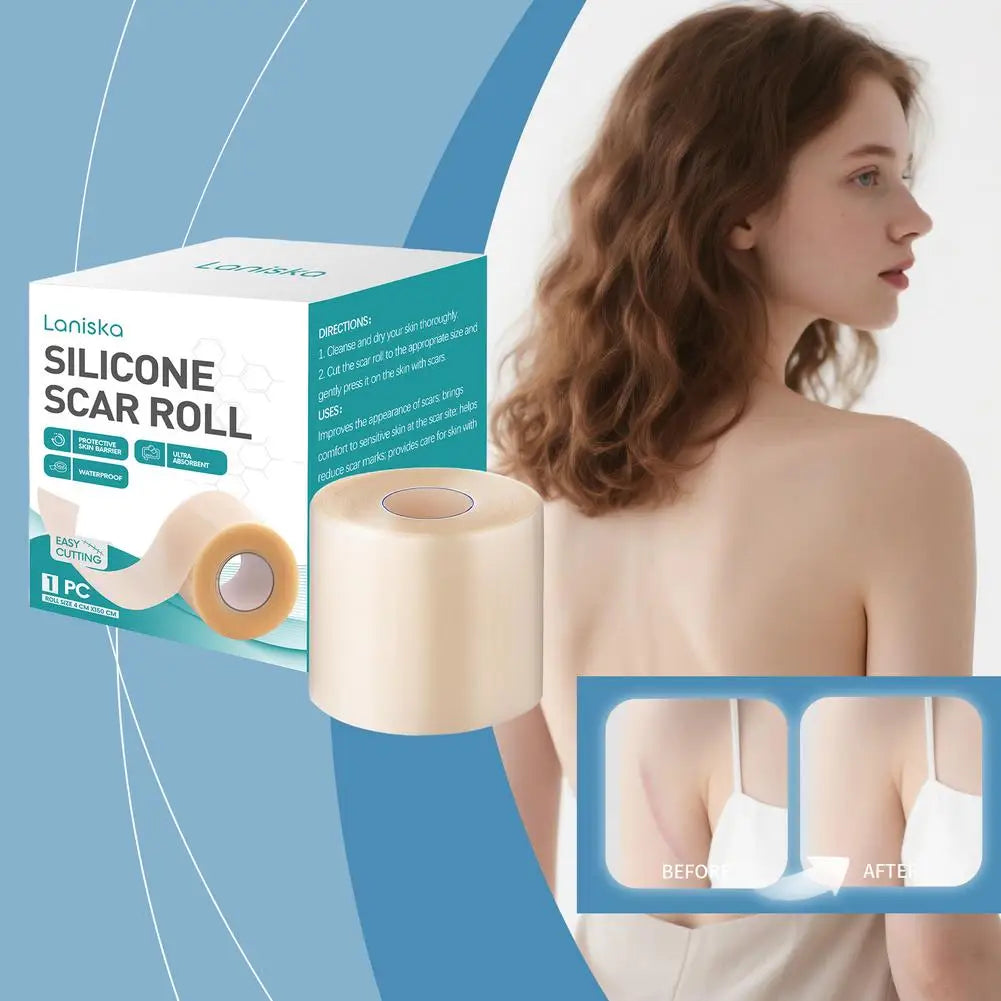 Avant/après d'une cicatrice dans le dos traitée au silicone médical EFFAZE