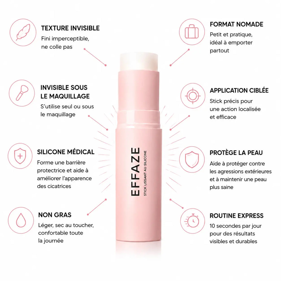 Application complémentaire du stick Effaze dans une routine d'hydratation