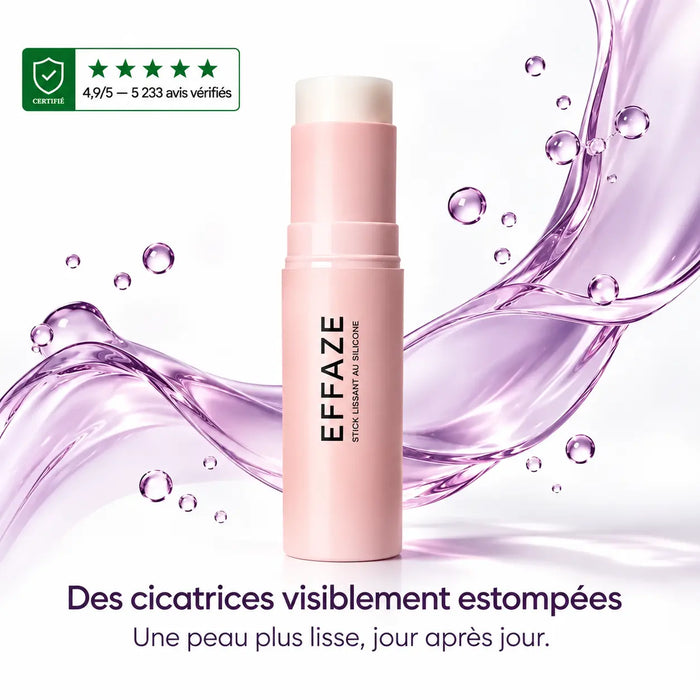 Stick cicatrice au gel silicone médical EFFAZE, peau lisse, avis vérifiés
