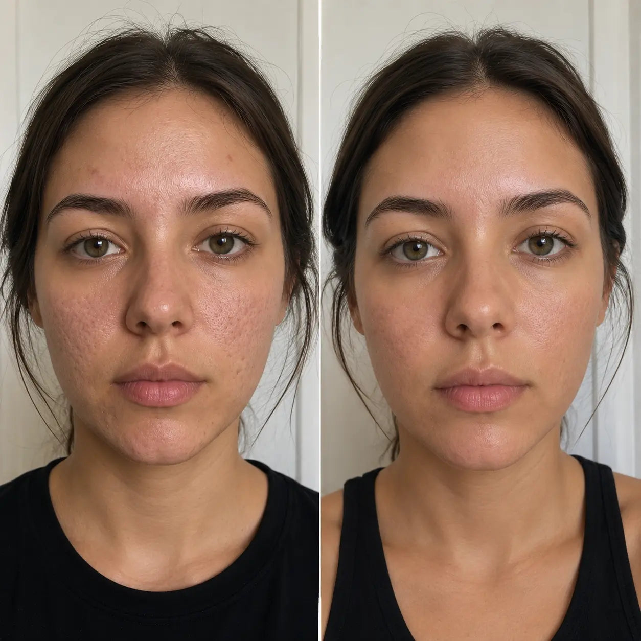 Avant après cicatrices acné visage femme - stick EFFAZE silicone médical